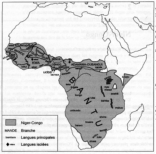 Figure 2. La famille linguistique Niger-Congo. 