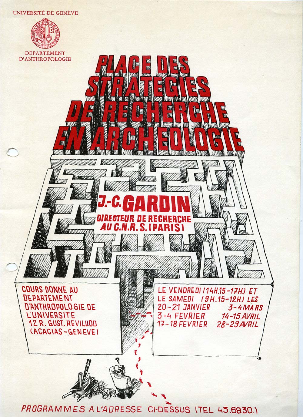 L'affiche du cours de Genève 1977-78 