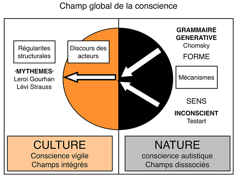 Fig. 8. Relations entre conscience vigile et conscience autistique (schéma Alain Gallay).