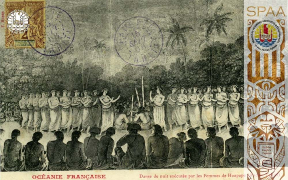 Fig. 12. Une représentation de danse tahitienne. L’aspect rythmique et stéréotypé est parfaitement souligné (http://www.archives.pf/author/rereata/page/3/).