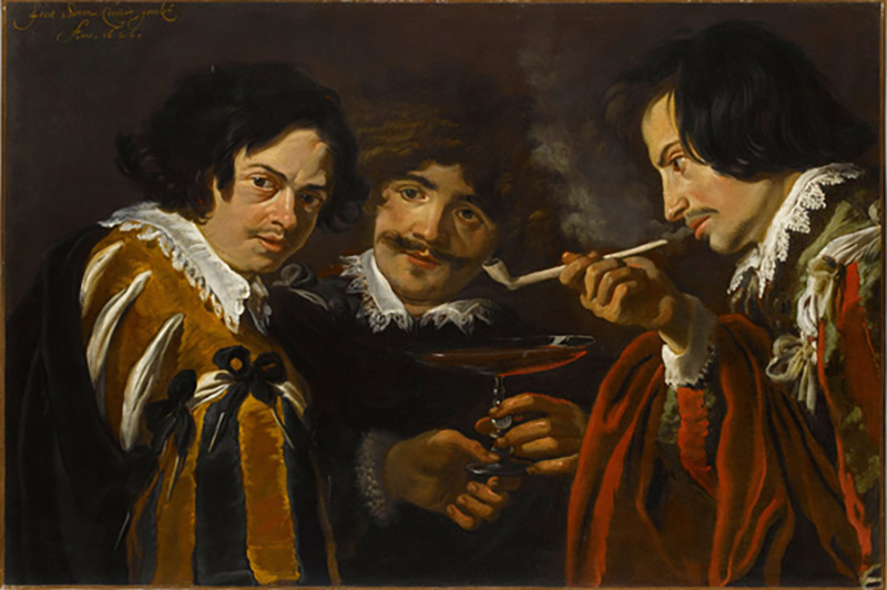 12. Simon de Vos (1603-1676, peintre flamand. Le fumeur de pipe, Musée du Louvre.